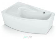 Ванна акриловая угловая PoolSpa коллекция Nicole 140х75 L левая с рамой белый PWAOA10ZS000000