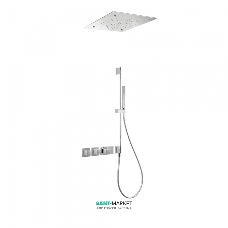 Душевая система Tres Block System термостатическая с верхним и ручным душем хром 20725313