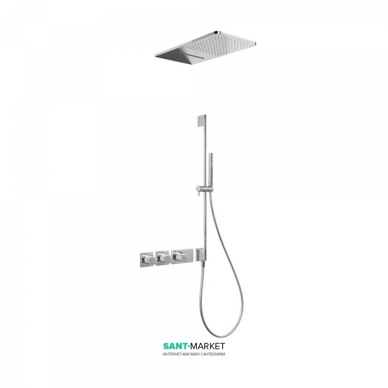Душова система Tres Block System термостатична з верхнім і ручним душем хром 20735309