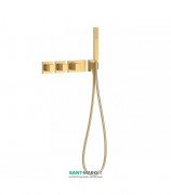 Термостат для душа Tres Block System colors с ручным душем 3 потребителя матовое золото 20725391OM