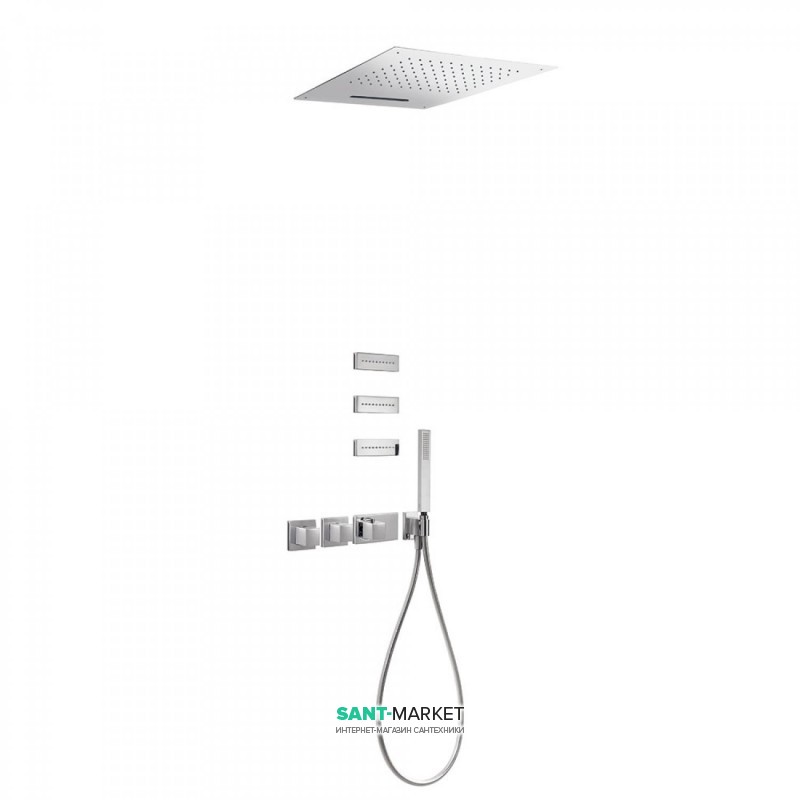Душевая система Tres Block System термостатическая с верхним и ручным душем хром 20725402