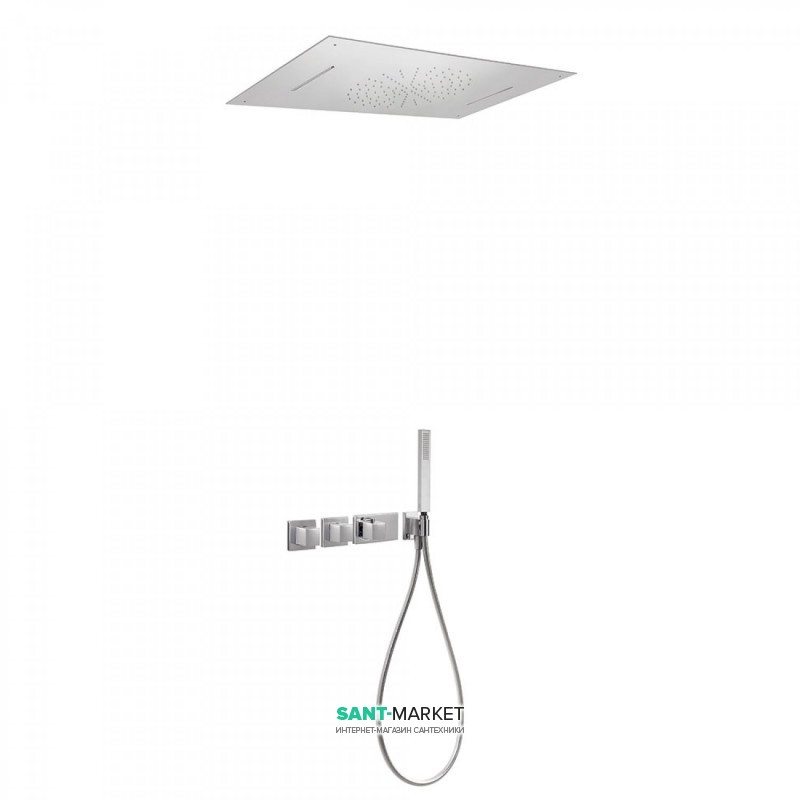 Душевая система Tres Block System термостатическая с верхним и ручным душем хром 20725403