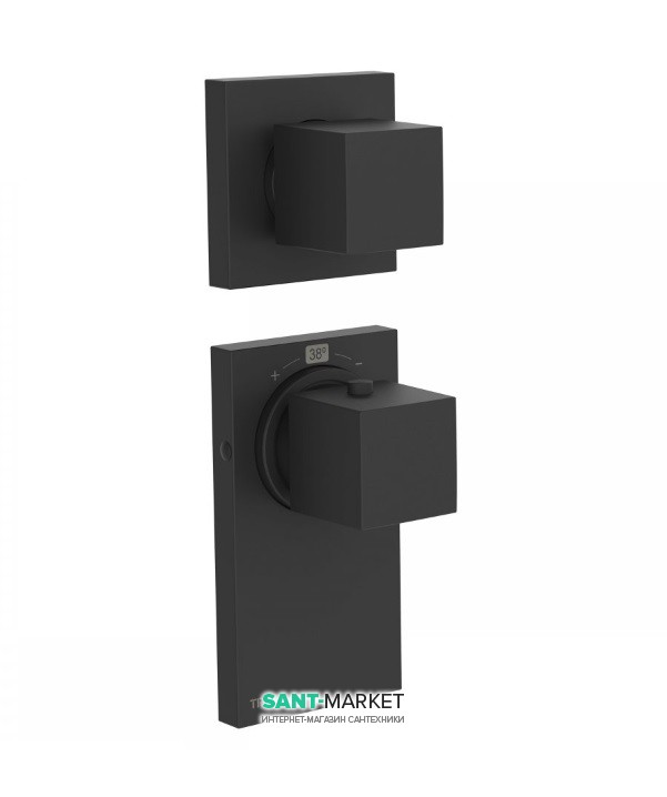 Термостат для душа Tres Block System colors 2 потребителя черный матовый 20625299NM