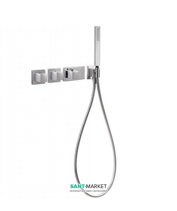 Термостат для душа Tres Block System с ручным душем 4 потребителя хром 20725491