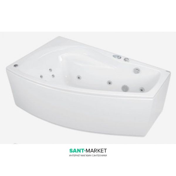 Ванна гідромасажна акрилова PoolSpa Nicole 150х90 L ліва система Smart 1 білий PHANM10ST1C0000
