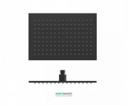 Верхний душ Tres 320х220 мм с шарниром черный матовый 29963202NM