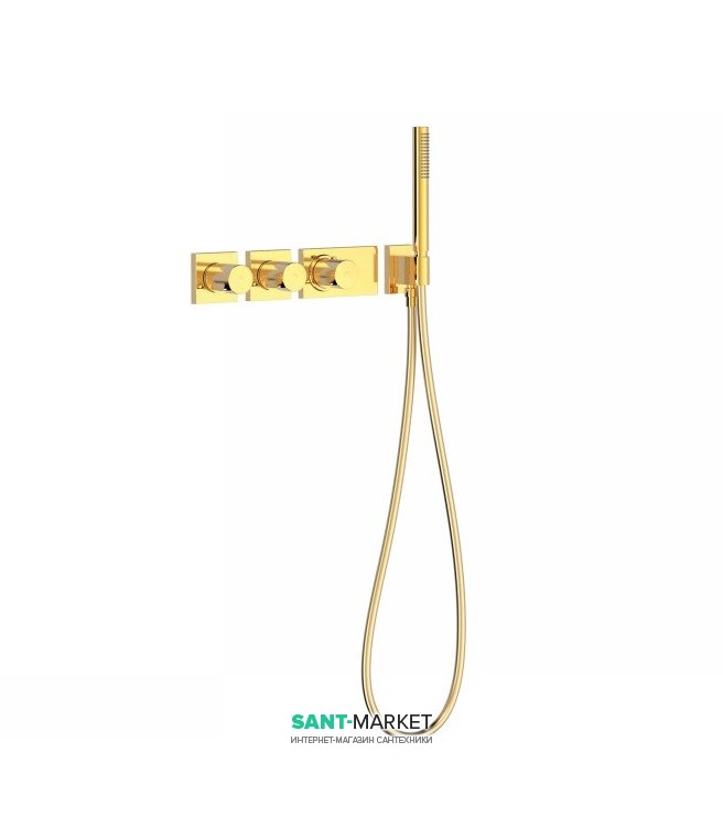 Термостат для душу Tres Block System colors 4 споживача золото 20735491OR