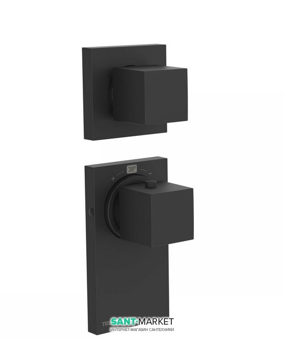 Термостат для душа Tres Block System colors 1 потребитель черный матовый 20625199NM