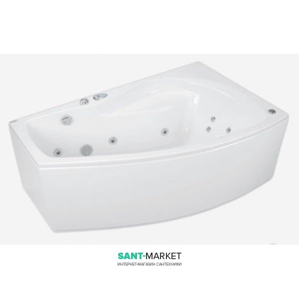 Ванна аеро- та гідромасажна акрилова PoolSpa Nicole 150х80 R права система Smart 2 + білий PHAOD10ST2C1960