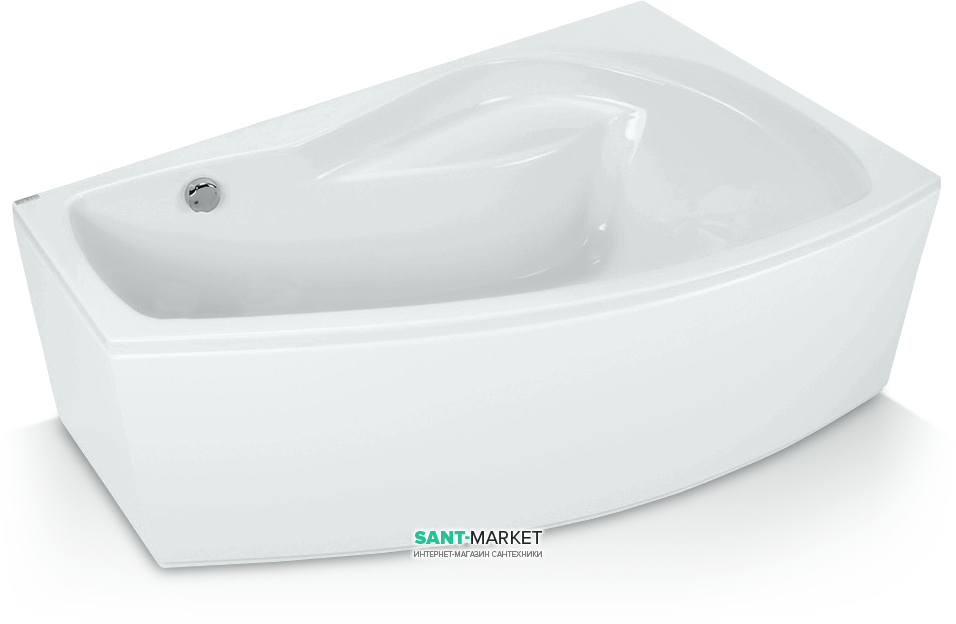 Ванна акриловая угловая PoolSpa коллекция Nicole 150х90 R правая с рамой белый