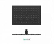 Верхний душ Tres 320х220 мм с шарниром черный матовый 29963202NM