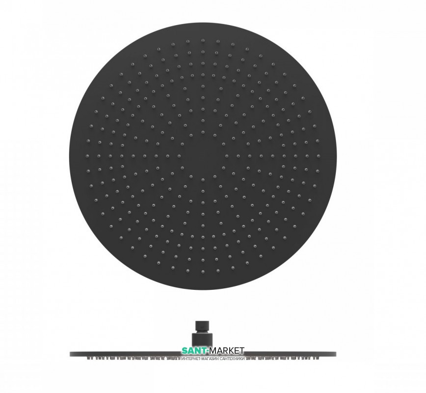 Верхний душ Tres Ø 450 мм с шарниром черный матовый 29963204NM
