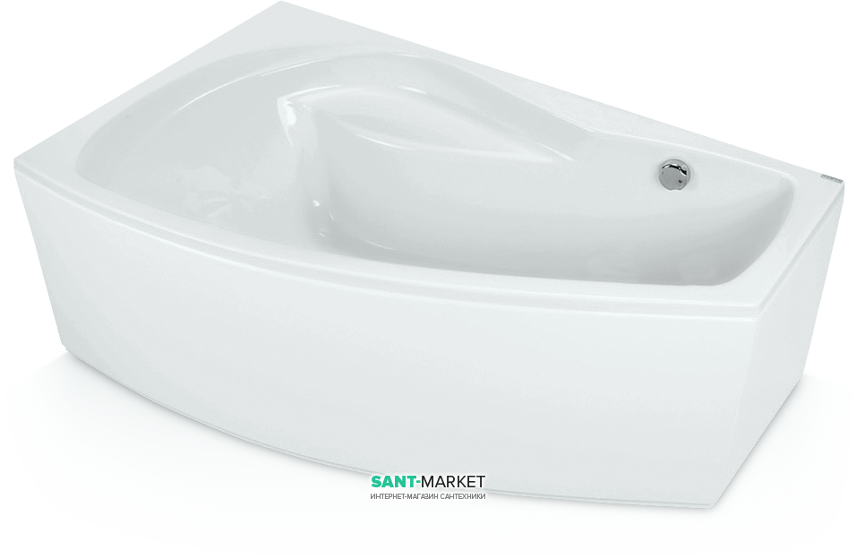 Ванна акриловая угловая PoolSpa коллекция Nicole 160х80 L левая с рамой белый PWAOE10ZS000000