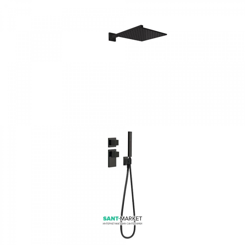 Душевая система Tres Block System colors термостатическая черный матовый 20625201NM