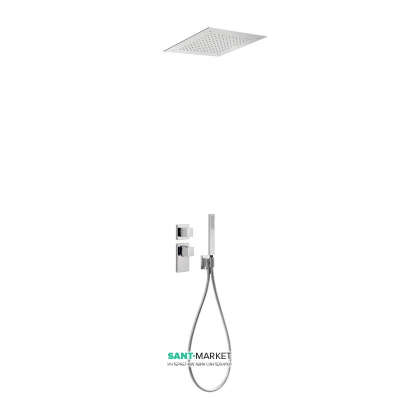 Душевая система Tres Block System термостатическая с верхним и ручным душем хром 20625204