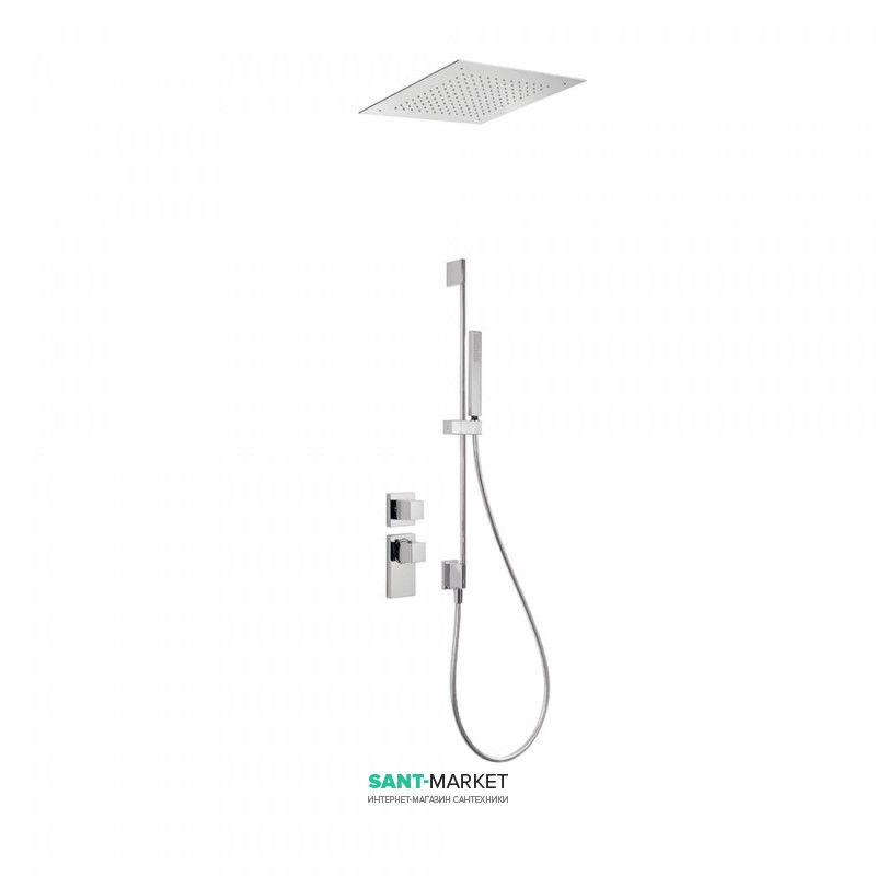 Душевая система Tres Block System термостатическая с верхним и ручным душем хром  20625203
