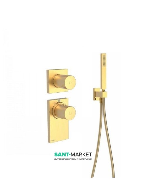 Термостат для душа Tres Block System colors 2 потребителя матовое золото 20635291OM