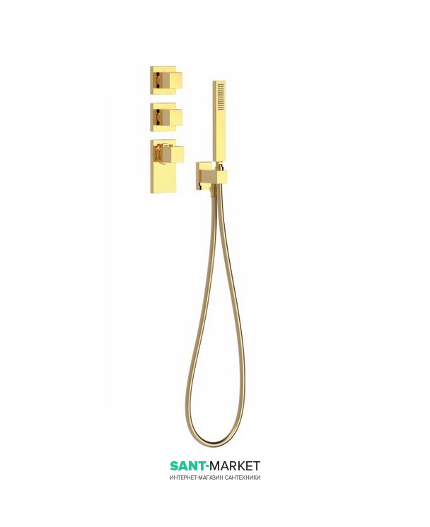 Термостат для душа Tres Block System colors 3 потребителя золото 20625391OR