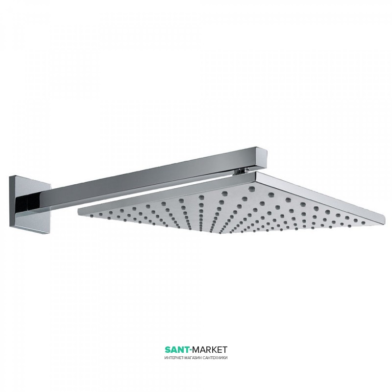 Верхний душ со стены Tres 300х300 мм с кронштейном хром 134433