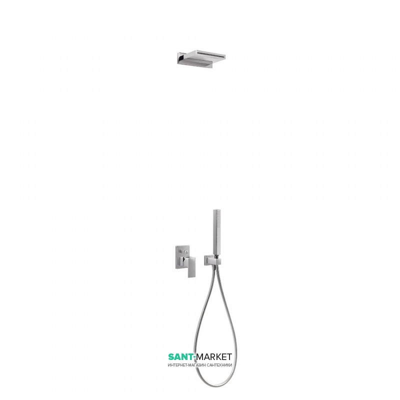 Душова система Tres Cuadro Tres з верхнім і ручним душем хром 00618006