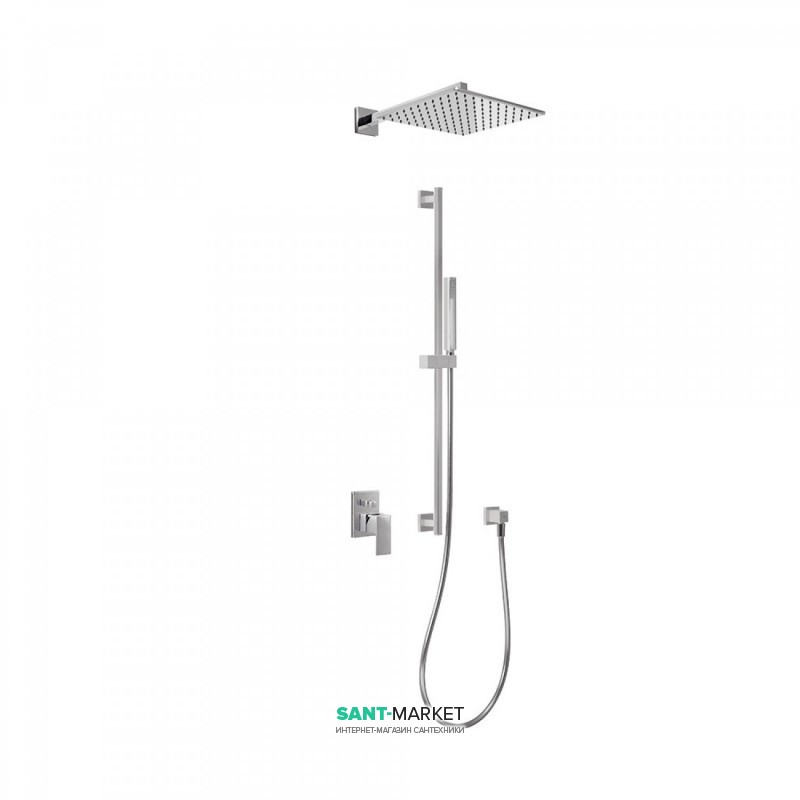 Душова система Tres Cuadro Tres з верхнім і ручним душем хром 106985