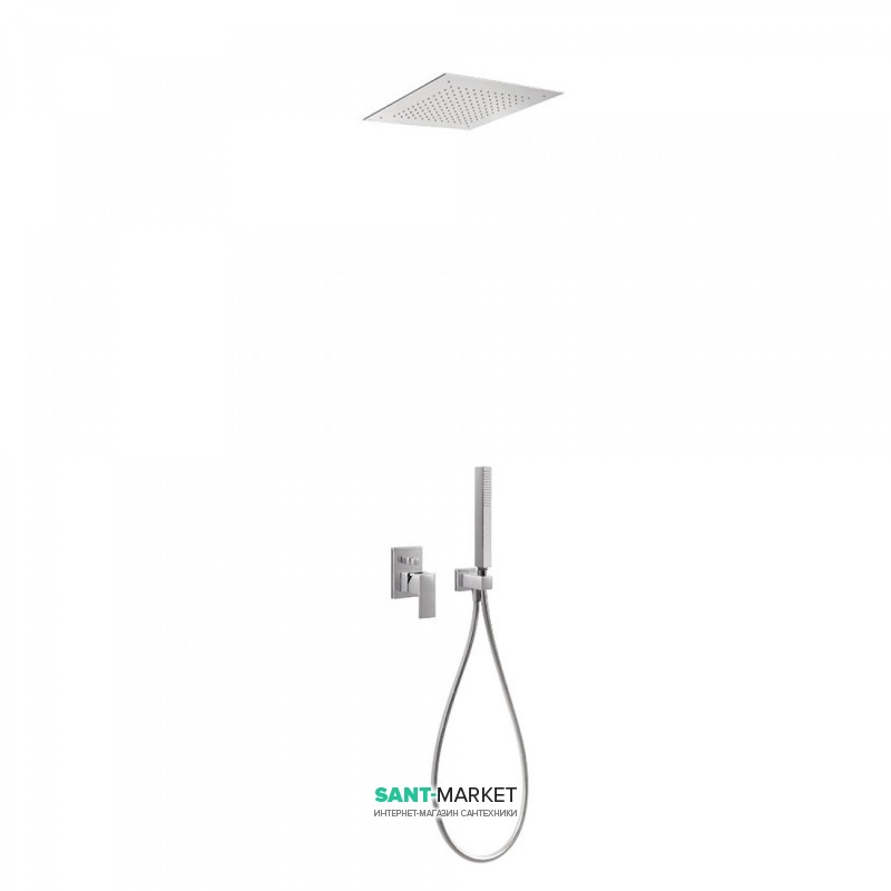 Душова система Tres Cuadro Tres з верхнім і ручним душем хром 00698001