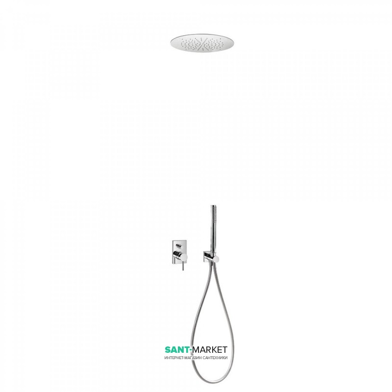 Душова система Tres Max-Tres з верхнім і ручним душем хром 06218009