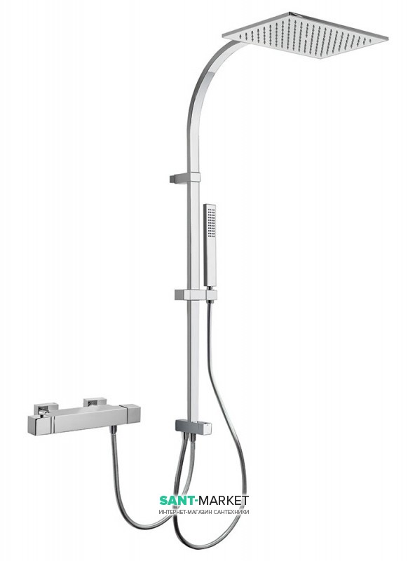 Душова стійка Tres Slim-Tres термостатичні c верхнім і ручним душем хром 20238501