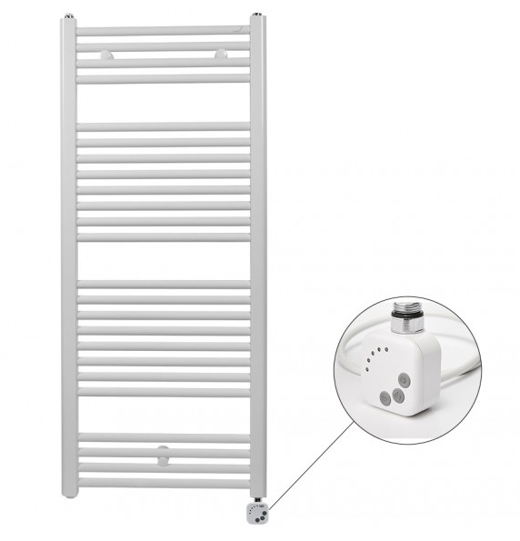 Полотенцесушитель электрический Zehnder Virando с тэном HEC с проводом белый AB-120-050-9016-HEC-SC