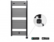 Полотенцесушитель электрический Zehnder Virando с тэном NEX с проводом черный матовый AB-120-050-9017-NEX-SC