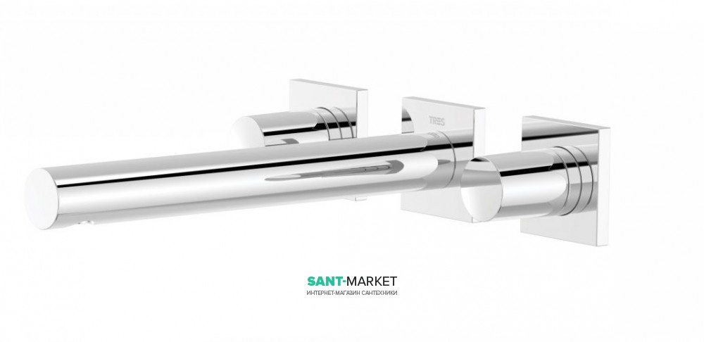 Смеситель для раковины Tres Project-Tres настенный двухвентильный излив 206 мм хром 21175201