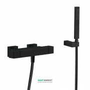  	Термостат для ванной Tres Slim colors с каскадным изливом и ручным душем черный матовый 20217409NM