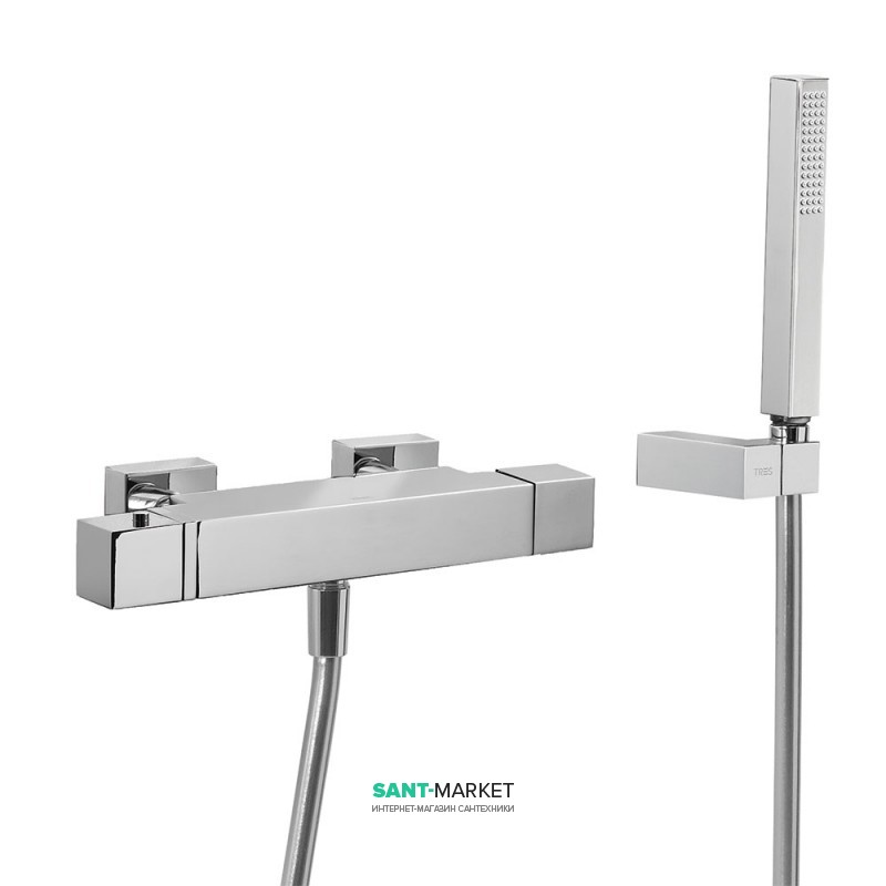 Термостат для ванной Tres Slim-Tres с каскадным изливом и ручным душем хром 20217409
