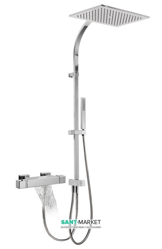 Душевая система Tres Slim-Tres термостатическая с каскадным изливом хром 20238502
