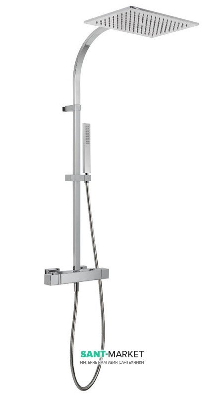 Душова стійка Tres Slim-Tres термостатична c верхнім і ручним душем хром 20219501