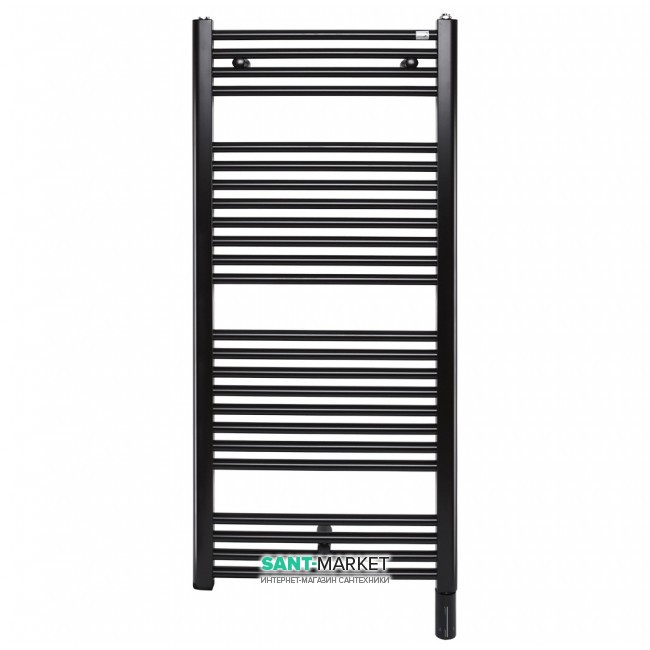 Полотенцесушитель електричний Zehnder Virando з теном HOTS прихованого монтажу чорний матовий AB-120-050-9017-HOTS-HID