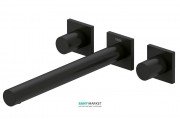 Смеситель для раковины Tres Project colors настенный двухвентильный излив 247 мм черный матовый 21175301NM