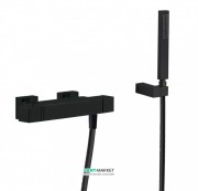 Термостат для душа Tres Slim colors с ручным душем черный матовый 20216409NM