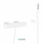  	Термостат для ванной Tres Slim colors с каскадным изливом и ручным душем белый матовый 20217409BM