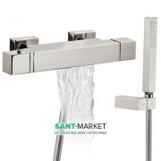 Термостат для ванной Tres Slim colors с каскадным изливом и ручным душем сталь 20217409AC