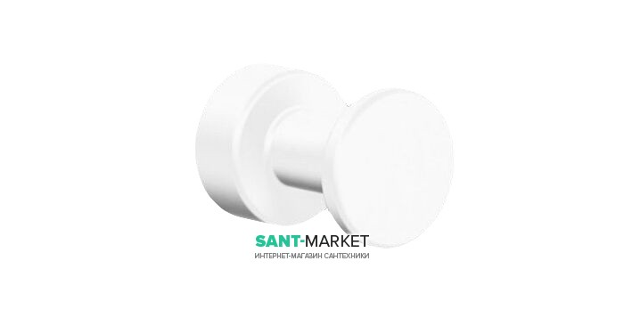 Гачок для ванної Sonia Tecno Project White настінний одинарний діаметр 25 мм латунь білий матовий 166091