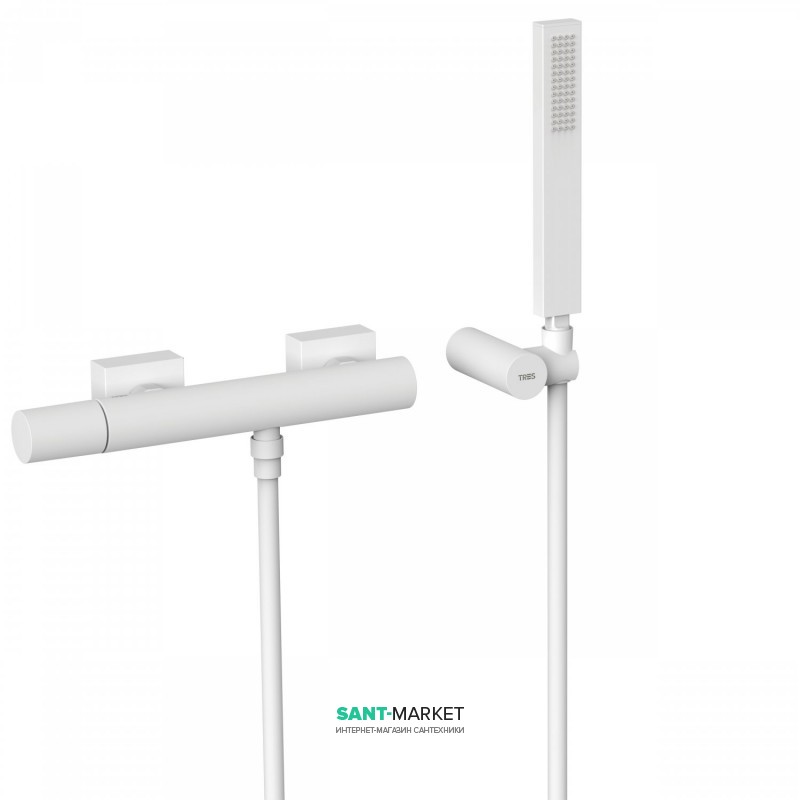 Змішувач для душу Tres Project colors одноважільний з ручним душем білий матовий 21116701BM