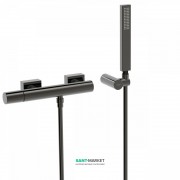 Смеситель для душа Tres Project colors однорычажный с ручным душем черный металл 21116701KM