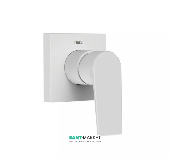 Смеситель для душа Tres Project colors однорычажный встраиваемый белый матовый 21117701BM