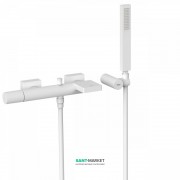 Смеситель для ванной Tres Project colors с каскадным изливом и ручным душем однорычажный белый матовый 21117001BM