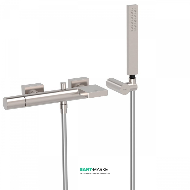 Змішувач для ванної Tres Project colors з каскадним виливом і ручним душем одноважільний сталь 21117001AC