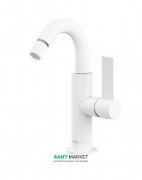 Смеситель для биде Tres Project colors однорычажный с поворотным изливом белый матовый 21122401BM