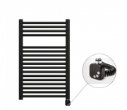 Полотенцесушитель электрический Zehnder Virando с тэном HEC с проводом черный матовый AB-080-050-9017-HEC-SC