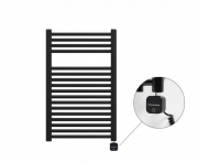 Полотенцесушитель електричний Zehnder Virando з теном NEX з проводом чорний матовий AB-080-050-9017-NEX-SC