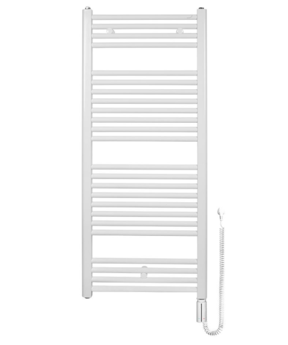 Полотенцесушитель электрический Zehnder Virando с тэном HOTS с проводом белый AB-120-060-9016-HOTS-SC